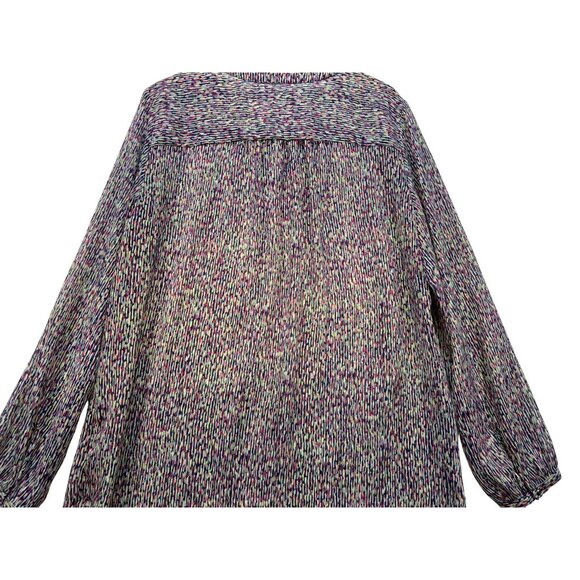 Liz Claiborne Womens Long Sleeve Sheer Blouse XL Colorful Multicolored - Picture 12 of 13